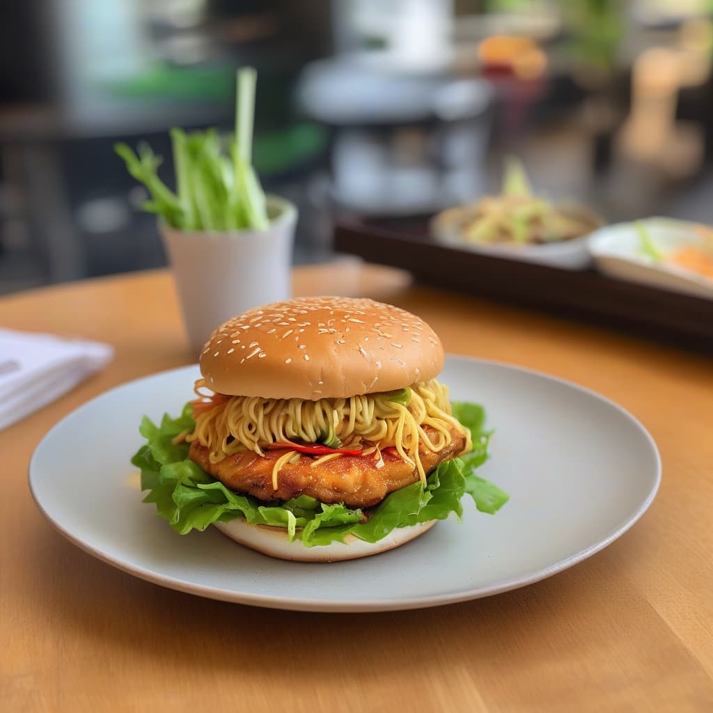Chicken Noodle Burger